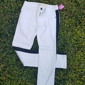 NWT- White jeans w/ black stripe